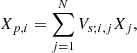 $$ \begin{aligned} X_{p,i} = \sum _{j = 1}^N V_{s;i,j} X_j, \end{aligned} $$