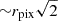 $ {\sim }r_\mathrm {pix}\sqrt {2} $