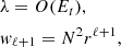 $$ \begin{aligned}&\lambda = O(E_t), \\ &w_{\ell +1} = N^2r^{\ell +1}, \end{aligned} $$