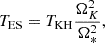 $$ T_{\mathrm {ES}} = T_{\mathrm {KH}}\frac {\Omega _K^2}{\Omega _*^2}, $$