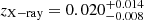 $ z_{\mathrm{X-ray}}=0.020_{-0.008}^{+0.014} $