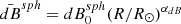 $ \bar{dB}^{sph}= dB_0^{sph} (R/R_\odot)^{\alpha_{dB}} $