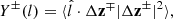 $$ \begin{aligned} Y^\pm {(l})&=\langle \hat{l}\cdot \Delta \mathbf z ^\mp |\Delta \mathbf z ^{\pm }|^2\rangle ,\end{aligned} $$