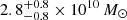 $ 2.8^{+0.8}_{-0.8}\times10^{10}\,M_{\odot} $