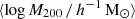 $ \langle \log M_{200} \, /\, {h}^{-1}\, \mathrm{M_\odot} \rangle $