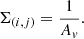 $$ \begin{aligned} \Sigma _{(i,j)}=\dfrac{1}{A_{v}}. \end{aligned} $$
