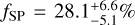 ${f_{{\rm{SP}}}} = 28.1_{ - 5.1}^{ + 6.6}\% $
