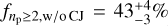 ${f_{{n_{p \ge 2,{\rm{w/o}}\,{\rm{CJ}}}}}} = 43_{ - 3}^{ + 4}\% $
