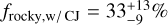 ${f_{{\rm{rocky,w/CJ}}}} = 33_{ - 9}^{ + 13}\% $
