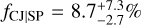 ${f_{{\rm{CJ|SP}}}} = 8.7_{ - 2.7}^{ + 7.3}\% $
