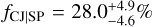 ${f_{{\rm{CJ|SP}}}} = 28.0_{ - 4.6}^{ + 4.9}\% $