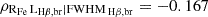 $ \rm \rho_{R_{Fe} \, L_{\mathrm{H\beta,br}} \mid FWHM_{{\text{ H}\beta},\mathrm{br}}} = -0.167 $
