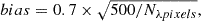 $$ \begin{aligned} bias = 0.7 \times \sqrt{500/N_{\lambda pixels}}, \end{aligned} $$