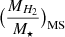 $ \big(\frac{M_{H_2}}{M_\star}\big)_{\mathrm{MS}} $
