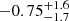 $ -0.75^{+1.6}_{-1.7} $