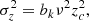 $$ \begin{aligned} \sigma _z^2=b_{k}\nu ^2 z_{c}^2, \end{aligned} $$