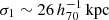 $ \sigma_1 \sim 26\,h_{70}^{-1}\,\mathrm{kpc} $