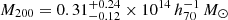 $ M_{200}=0.31_{-0.12}^{+0.24}\times10^{14}\,h_{70}^{-1}\,M_{\odot} $