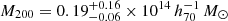 $ M_{200}=0.19_{-0.06}^{+0.16}\times10^{14}\,h_{70}^{-1}\,M_{\odot} $