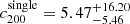 $ c_{200}^{\mathrm{single}}=5.47_{-5.46}^{+16.20} $