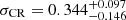 $ \sigma_{\mathrm{CR}}= 0.344^{+0.097}_{-0.146} $
