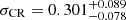 $ \sigma_{\mathrm{CR}}=0.301^{+0.089}_{-0.078} $