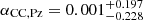 $ \alpha_{\mathrm{CC,Pz}}=0.001_{-0.228}^{+0.197} $