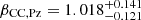 $ \beta_{\mathrm{CC,Pz}}=1.018_{-0.121}^{+0.141} $