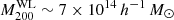 $ M_{200}^{\mathrm{WL}} \sim 7 \times 10^{14}\,h^{-1}\,M_\odot $