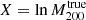 $ X=\ln M_{200}^{\mathrm{true}} $