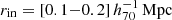 $ r_{\mathrm{in}}=[0.1{-}0.2]\,{{h_{70}^{-1}\,\mathrm{Mpc}}} $