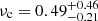 $ \nu_{\mathrm{c}} = 0.49_{-0.21}^{+0.46} $