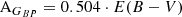 $$ \begin{aligned} \mathrm A_{G_{BP}} = 0.504\cdot E(B-V) \end{aligned} $$