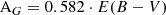 $$ \begin{aligned} \mathrm A_G = 0.582\cdot E(B-V)\end{aligned} $$