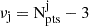 $ \rm \nu_j=N^j_{pts}-3 $
