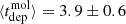 $ \langle t^{\mathrm{mol}}_{\mathrm{dep}} \rangle = 3.9 \pm 0.6 $