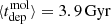 $ \langle t^{\mathrm{mol}}_{\mathrm{dep}} \rangle = 3.9\,\mathrm{Gyr} $