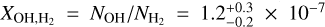 $X_{\rm OH, H_2} = N_{\rm OH}/N_{\rm H_2} = 1.2^{+0.3}_{-0.2}\;{\times}\;10^{-7}$