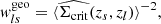 $$ \begin{aligned} { w}_{ls}^\mathrm{geo}&= \langle \widehat{\Sigma _{\mathrm{crit}}}(z_s, z_l)\rangle ^{-2} ,\end{aligned} $$