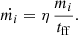 $$ \begin{aligned} \dot{m_i} = \eta \, \frac{m_i}{t_\mathrm{ff} }. \end{aligned} $$