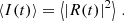 $$ \begin{aligned} \left\langle I(t) \right\rangle = \left\langle \vert R(t) \vert ^2 \right\rangle \, . \end{aligned} $$