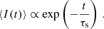 $$ \begin{aligned} \left\langle I(t) \right\rangle \propto \exp \left( -\frac{t}{\tau _\text{s}} \right) \, . \end{aligned} $$