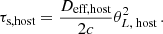 $$ \begin{aligned} \tau _\text{s,host} = \frac{D_{\text{eff,host}} }{2c}\theta _{L,\text{ host}}^2 \, . \end{aligned} $$