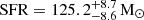 $ \rm{SFR}=125.2^{+8.7}_{-8.6}\,M_{\odot} $