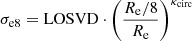 $$ \begin{aligned} \sigma _{\mathrm{e8} }&= \mathrm{LOSVD} \cdot \left( \frac{R_{\mathrm{e} } / 8}{R_{\mathrm{e} }}\right)^{\kappa _{\rm circ}}\end{aligned} $$