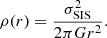 $$ \begin{aligned} \rho (r) = \frac{\sigma _{\mathrm{SIS} }^2}{2 \pi G r^2}. \end{aligned} $$