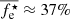 $ \overline{f_{\mathrm{e}}^\star} \approx 37\% $