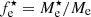 $ f_{\mathrm{e}}^{\star} = M^{\star}_{\mathrm{e}} / M_{\mathrm{e}} $