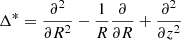 $$ \begin{aligned} \Delta ^* =\frac{\partial ^2}{\partial R^2} - \frac{1}{R}\frac{\partial }{\partial R} + \frac{\partial ^2}{\partial z^2} \end{aligned} $$