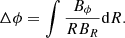 $$ \begin{aligned} \Delta \phi = \int \frac{B_{\phi }}{RB_R}\mathrm{d}R. \end{aligned} $$